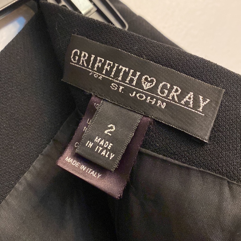Griffith Gray For St. John Solid Black 100% Wool … - image 5
